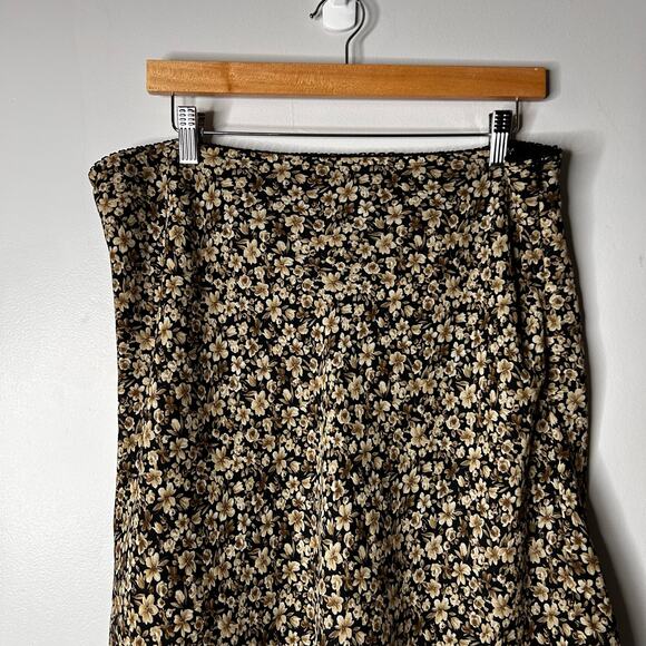 Old Navy Y2K Womens Floral Forest Fairy Midi Skirt Size 16 Brown Goblincore - Picture 5 of 6